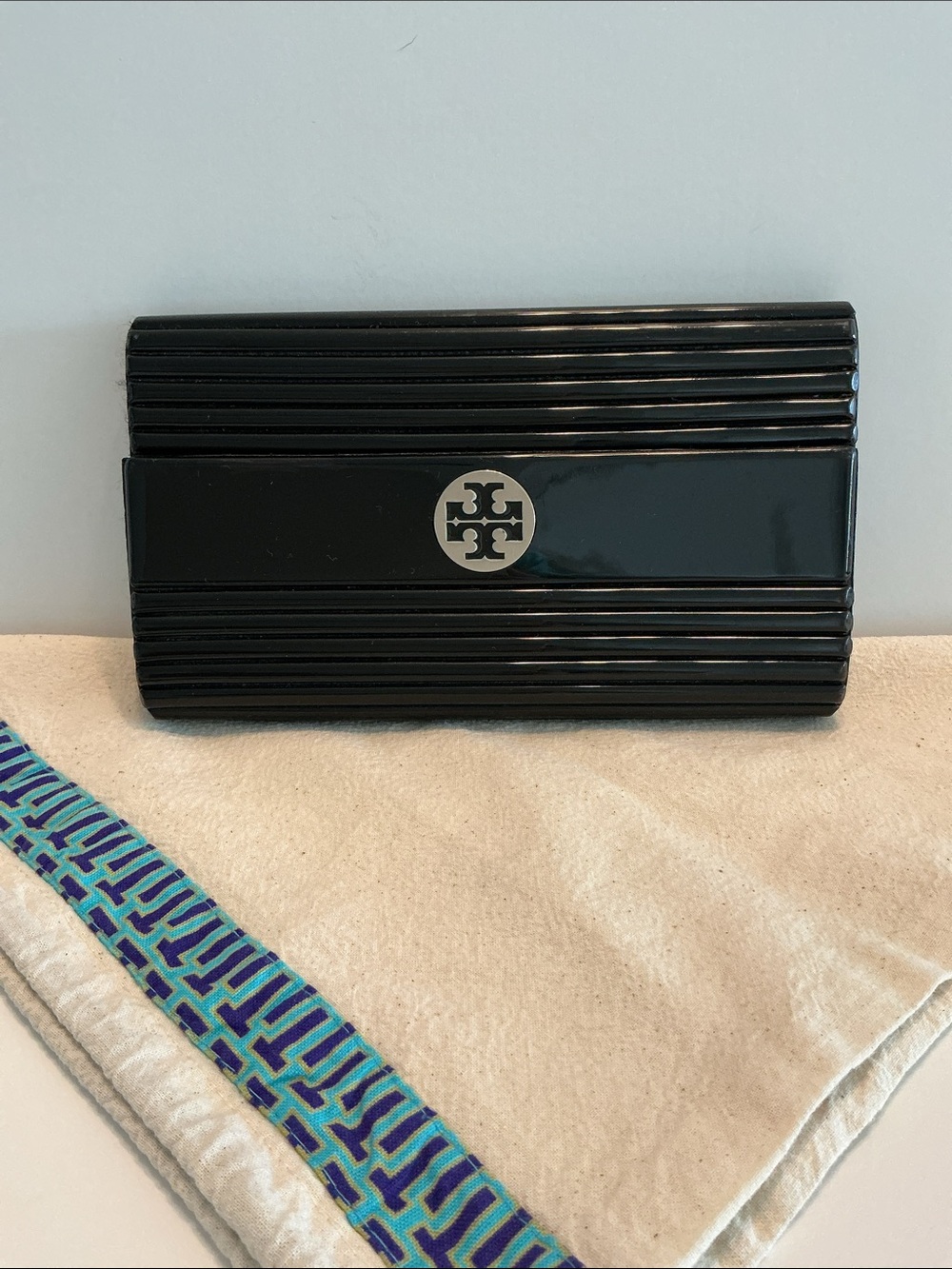Tory Burch Black Ribbed Clutch - Picture 3 of 5
